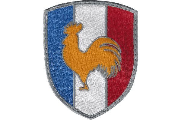 Blason brodé Coq de France amalric