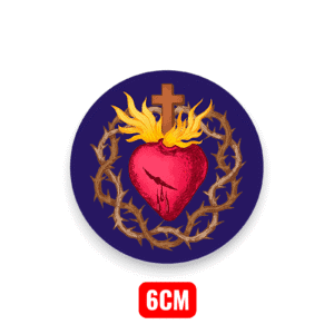 Patch Sacré Coeur de Jésus rond bleu – Amalric