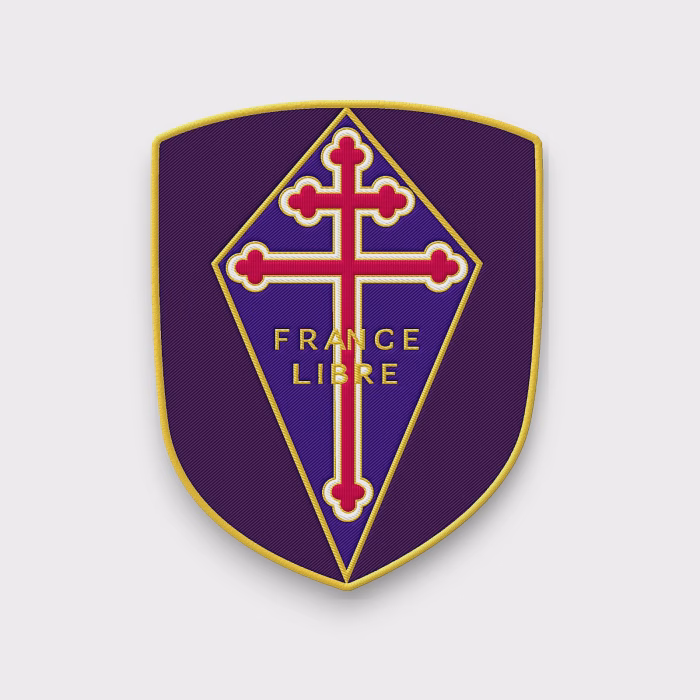 France_Libre_blason_broderie Croix de Lorraine CHARLES DE GAULLE