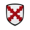 Écusson Croix de Saint-André brodé – croix de Bourgogne rouge sur fond blanc