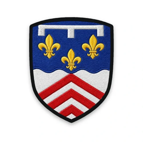 Écusson de l'Eure-et-Loir brodé – Orléanais au lambel et chevrons du Perche