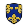 Écusson de l'Île-de-France brodé – trois fleurs de lys d'or sur azur