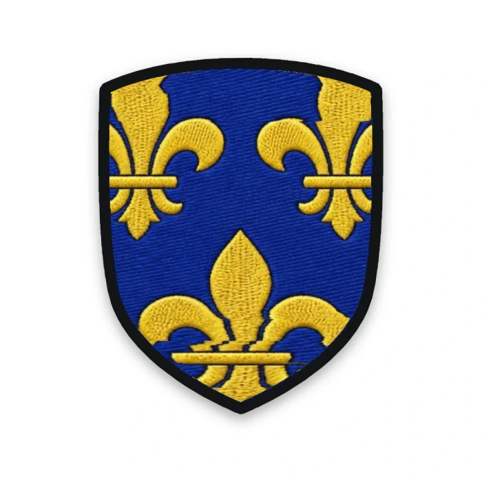 Écusson de l'Île-de-France brodé – trois fleurs de lys d'or sur azur