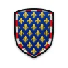 Écusson de l'Indre-et-Loire brodé – armes de la Touraine, lys d'or à la bordure componée