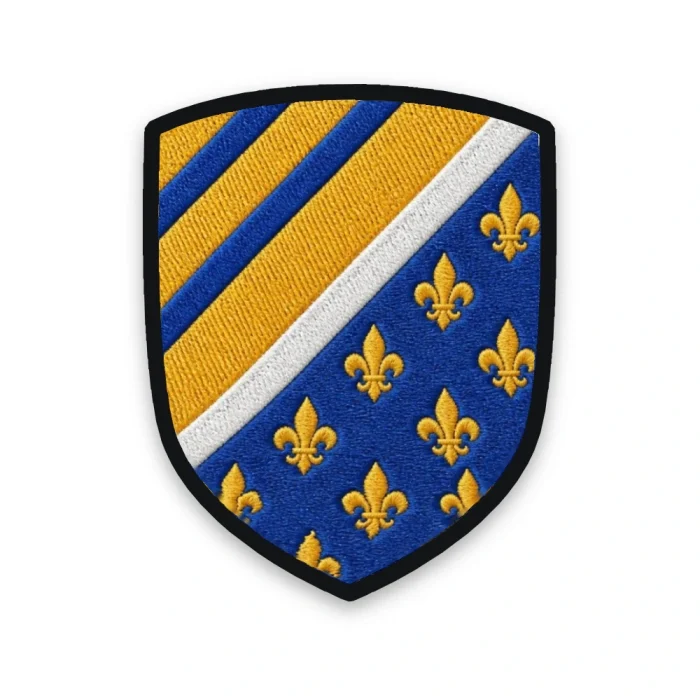 Écusson de l'Oise brodé – Ponthieu et Île-de-France séparés par la rivière Oise