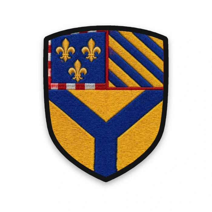 Écusson de l'Yonne brodé – pairle d'azur et chef de Bourgogne