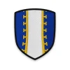 Écusson de la Haute-Marne Écusson de la Haute-Marne brodé – pal d'argent et vergettes potencées d'or de Champagne