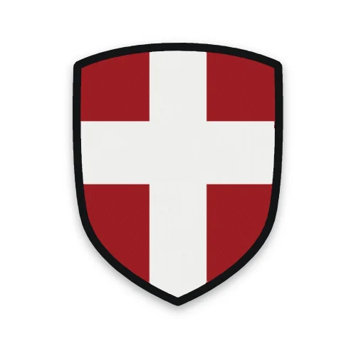 Écusson de la Haute-Savoie brodé – croix de Savoie d'argent sur gueules