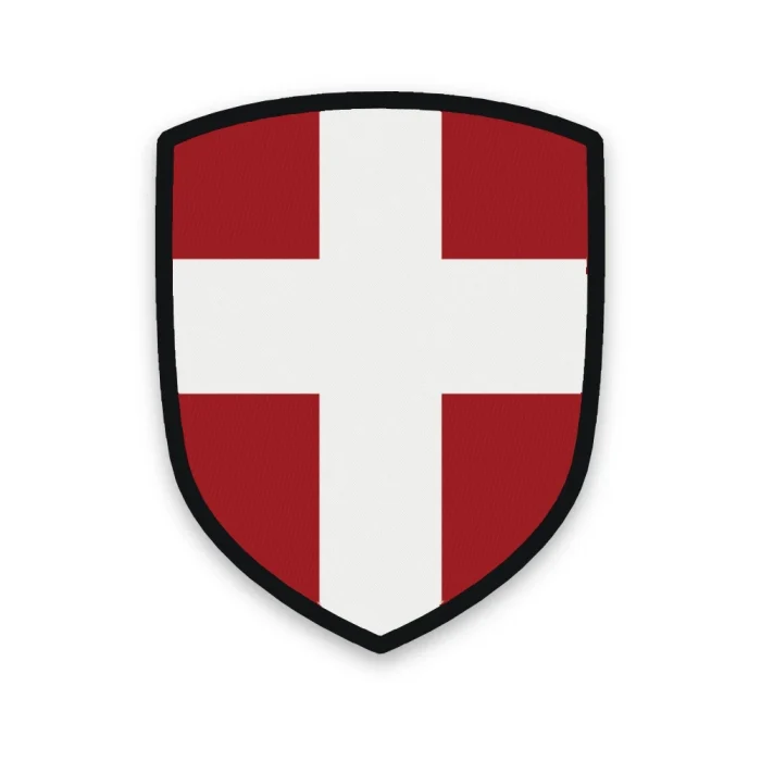 Écusson de la Haute-Savoie brodé – croix de Savoie d'argent sur gueules