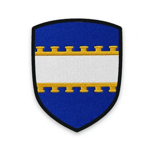 Écusson de la Marne brodé – fasce d'argent et burelles potencées d'or de Champagne