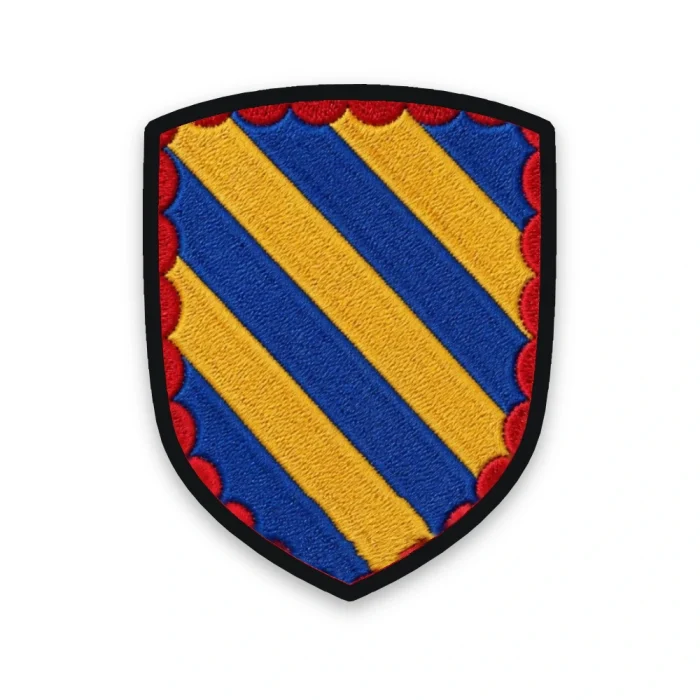 Écusson de la Nièvre brodé – bandé d'or et d'azur à la bordure engrêlée de gueules
