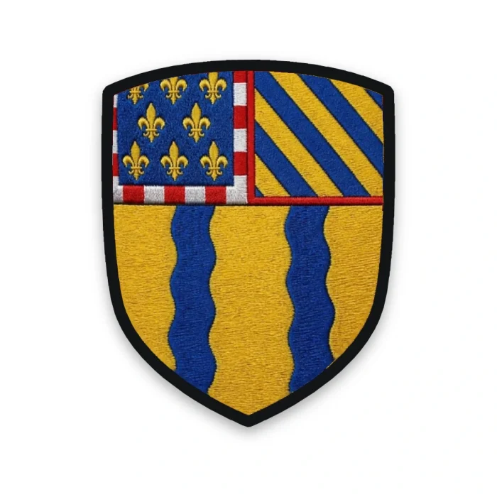 Écusson de la Saône-et-Loire brodé – deux pals ondés et chef de Bourgogne