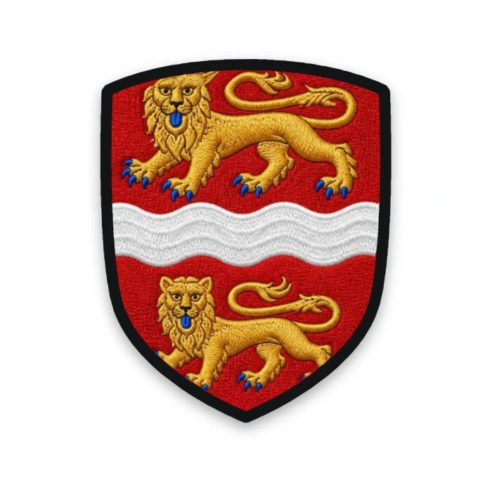 Écusson de la Seine-Maritime brodé – léopards de Normandie et Seine en fasce ondée