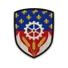 Écusson de la Seine-Saint-Denis Écusson de la Seine-Saint-Denis brodé – lys, roue dentée, ailes et épis de blé