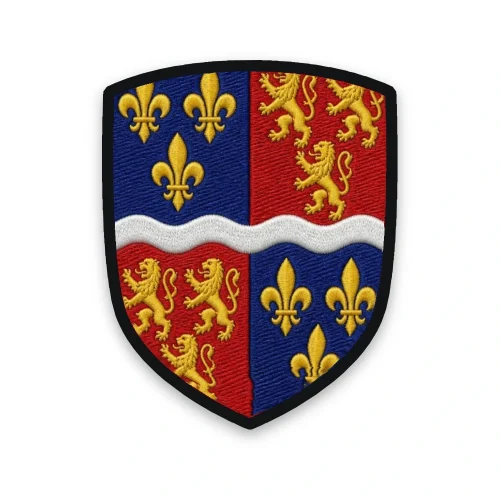 Écusson de la Somme brodé – écartelé France et Picardie à la burelle d'argent