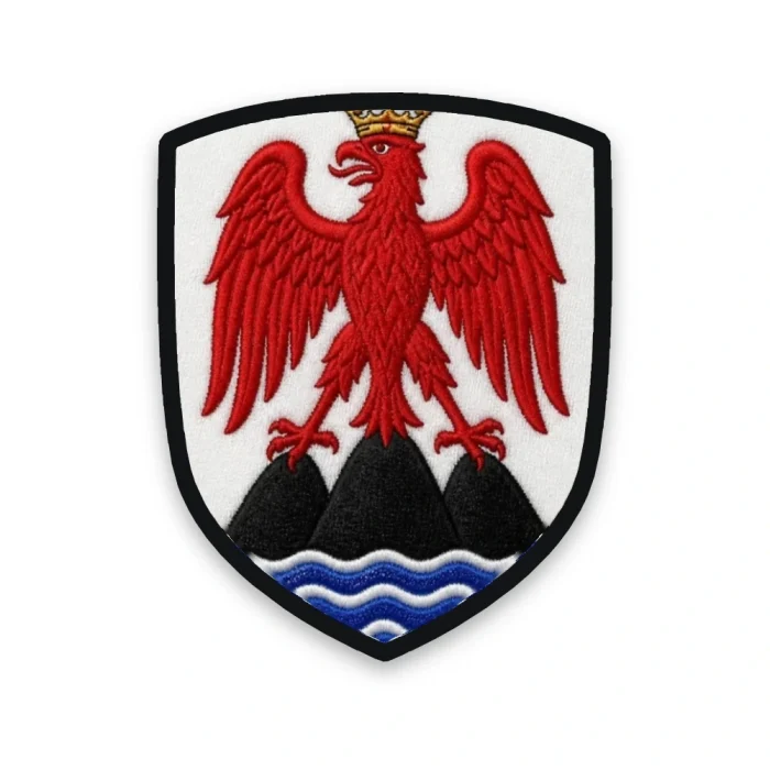 Écusson des Alpes-Maritimes brodé – aigle couronnée de Nice sur trois monts