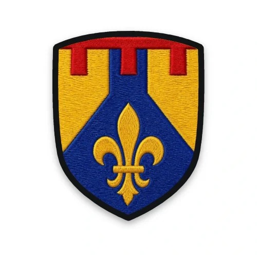 Écusson des Bouches-du-Rhône brodé – fleur de lys et lambel de Provence