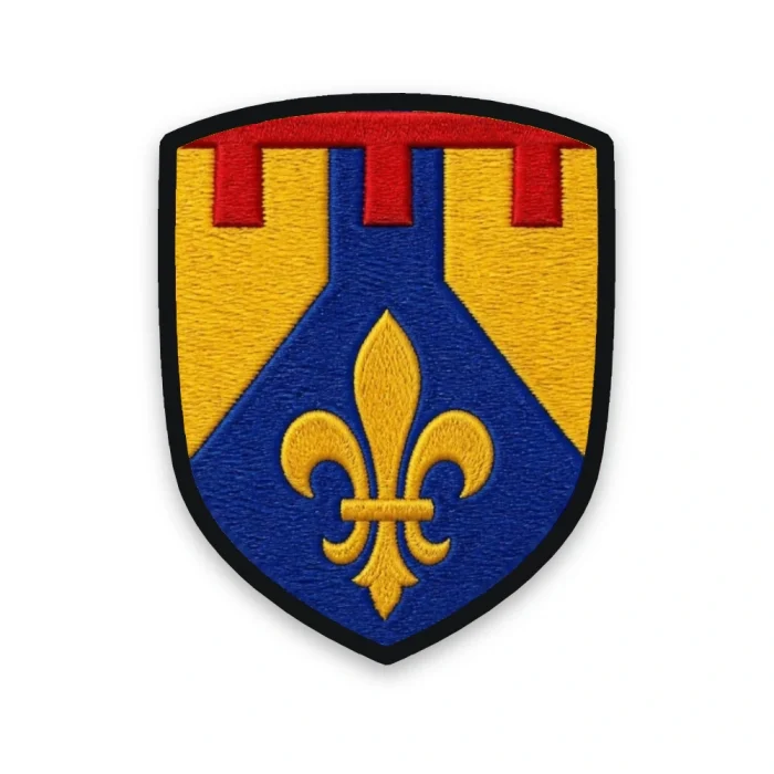 Écusson des Bouches-du-Rhône brodé – fleur de lys et lambel de Provence