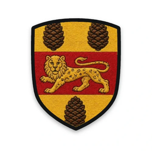Écusson des Landes brodé – léopard de Guyenne et pommes de pin landaises