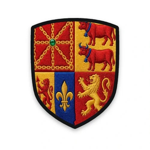 Écusson des Pyrénées-Atlantiques brodé – Navarre, Béarn, Labourd et Soule