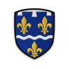 Écusson du Loiret brodé – armes de l'Orléanais à la divise ondée d'argent