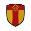 Écusson du Tarn brodé – T de gueules chargé de la croix occitane d'or