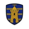 Écusson du Territoire de Belfort brodé – tour d'or de Belfort sur trois jumelles d'or