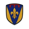 Écusson du Var Écusson du Var brodé – fleur de lys et lambel, chaussé d'or