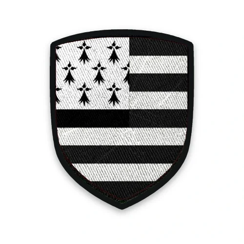 Écusson Gwenn ha Du brodé – drapeau breton noir et blanc à moucheture d’hermine