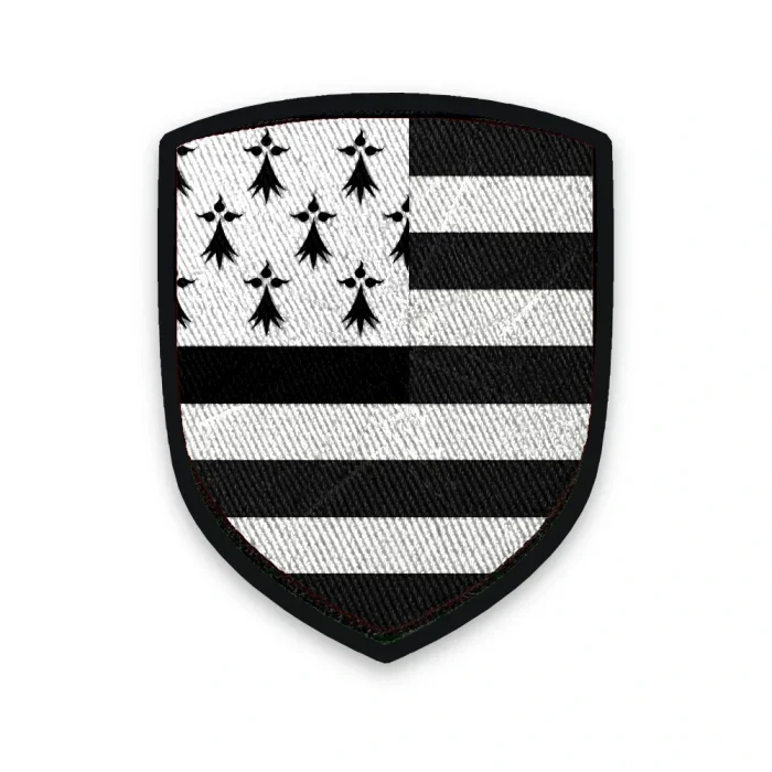 Écusson Gwenn ha Du brodé – drapeau breton noir et blanc à moucheture d’hermine