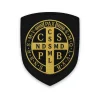 Écusson Médaille de Saint Benoît brodé – croix et inscriptions CSSML NDSMD