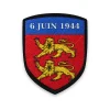 Écusson Normandie 6 juin 1944 brodé Écusson Normandie 6 juin 1944 brodé – léopards de Normandie sous un chef « 6 JUIN 1944 »