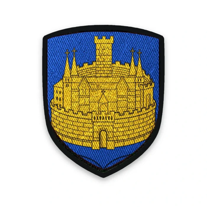 Écusson de Verdun brodé – ville fortifiée d’or sur azur